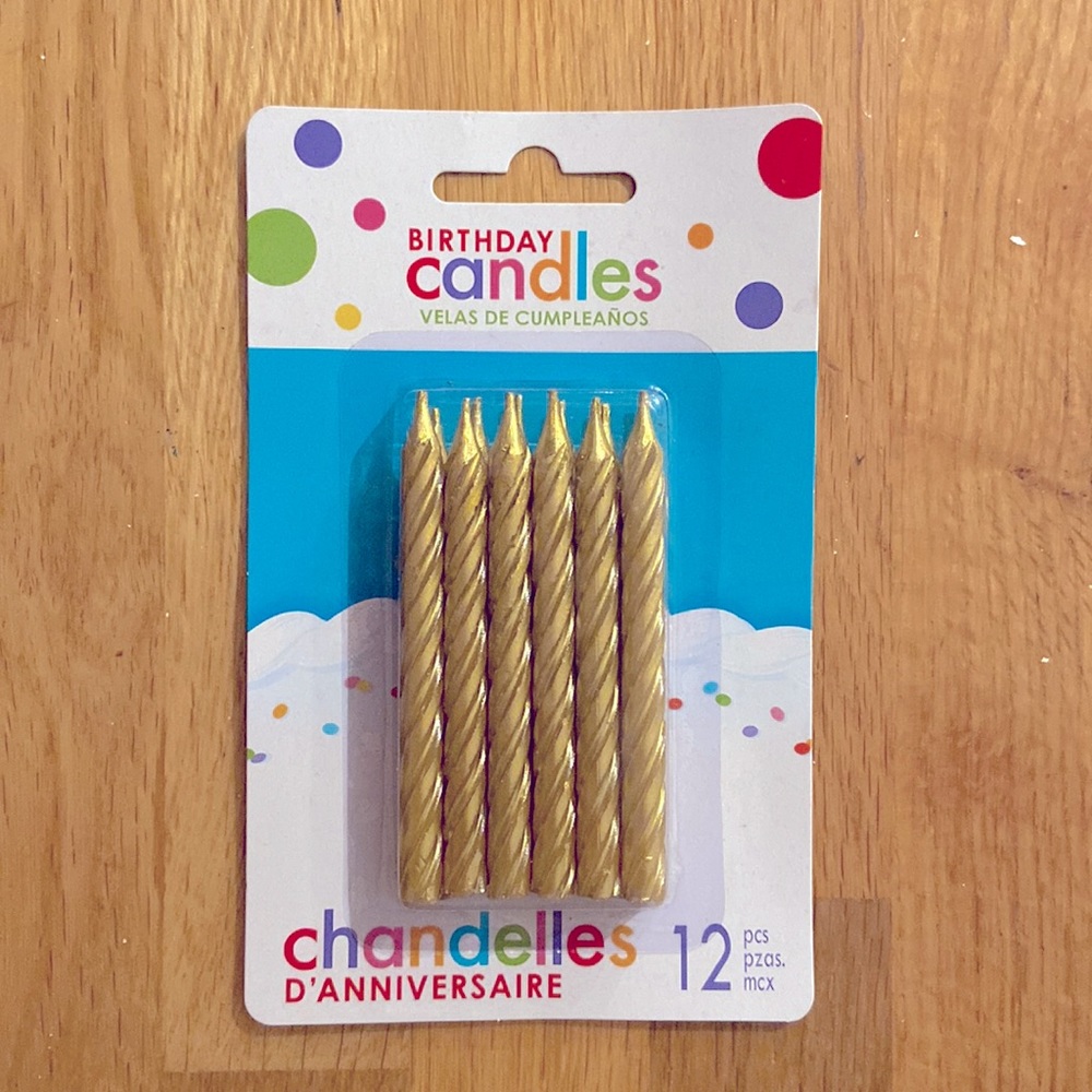 Gold Birthday Candles